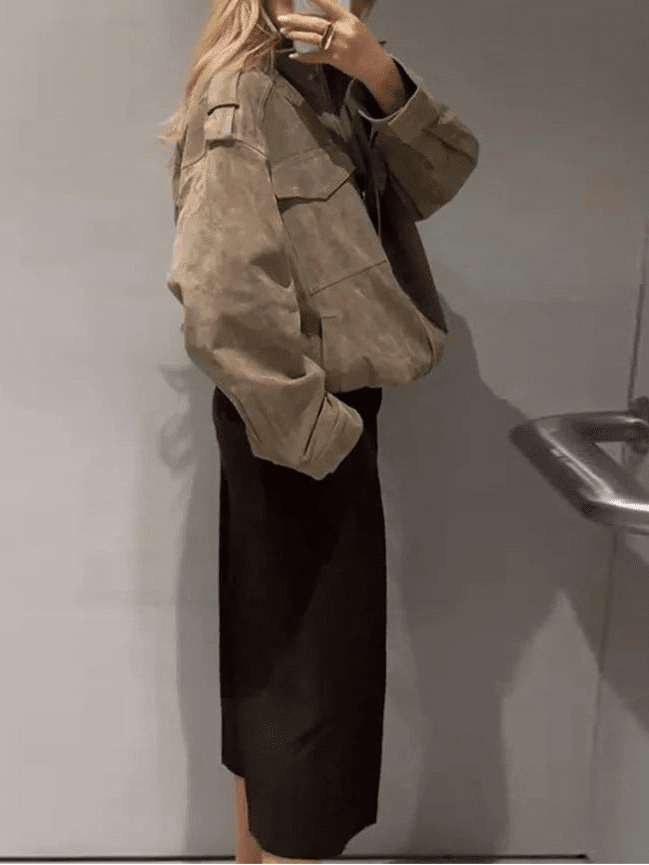 Women's Wrap Pocket Jacket with Collar - photo 9