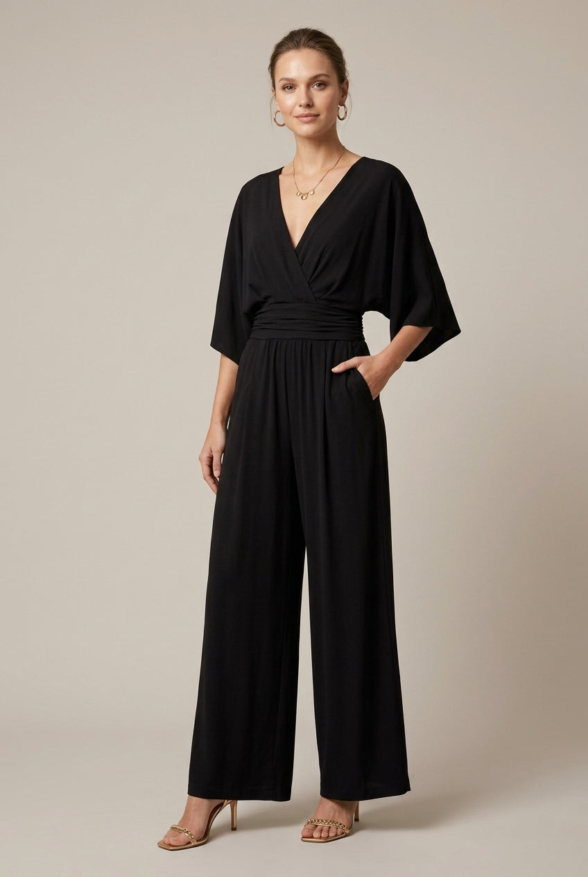Women's Wrap V-Neck Wide-Leg Jumpsuit - photo 1