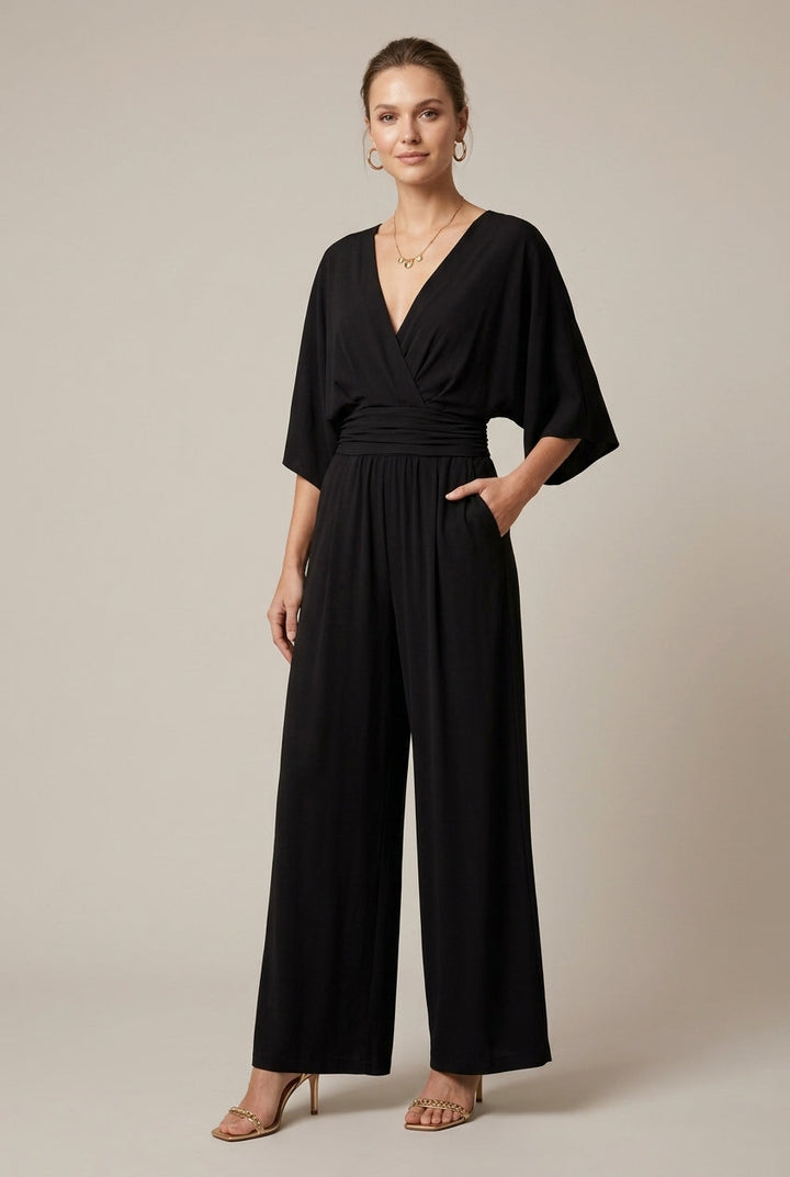 Women's Wrap V-Neck Wide-Leg Jumpsuit - photo 1
