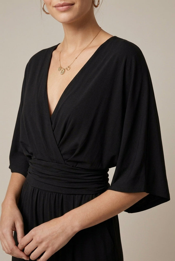 Women's Wrap V-Neck Wide-Leg Jumpsuit - photo 2