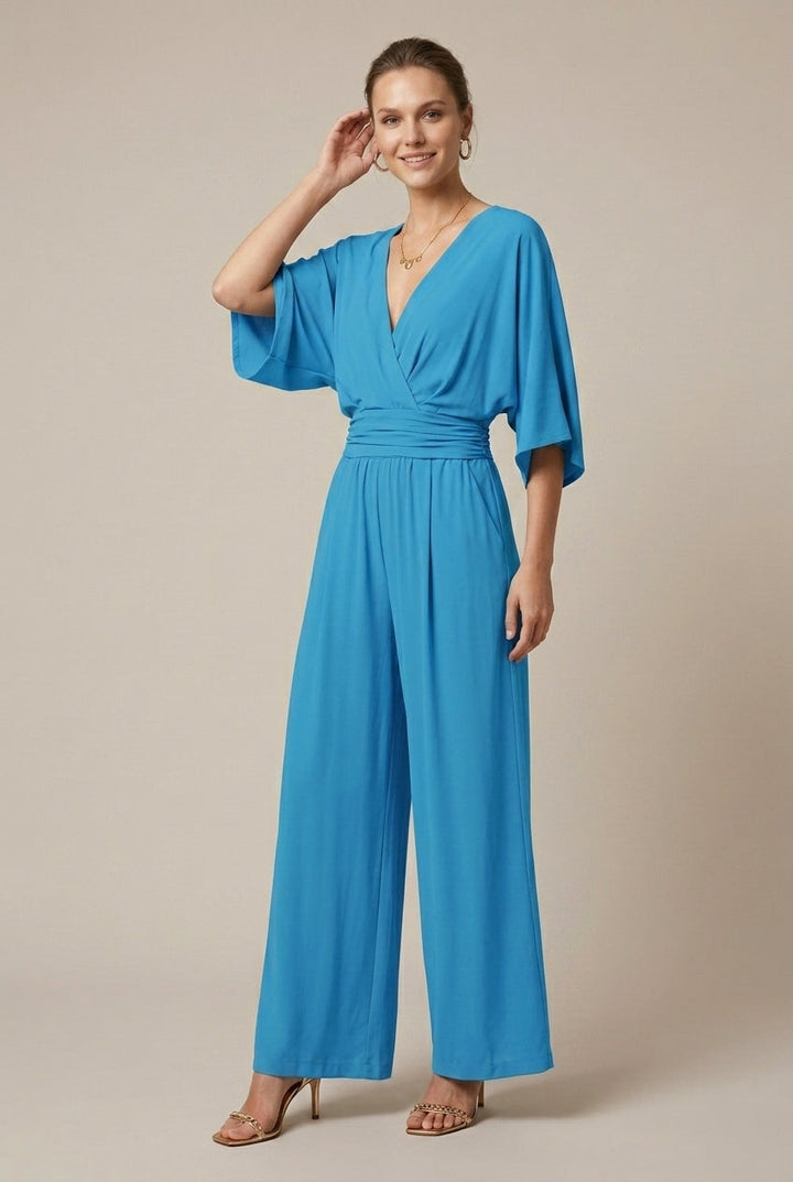 Women's Wrap V-Neck Wide-Leg Jumpsuit - photo 4