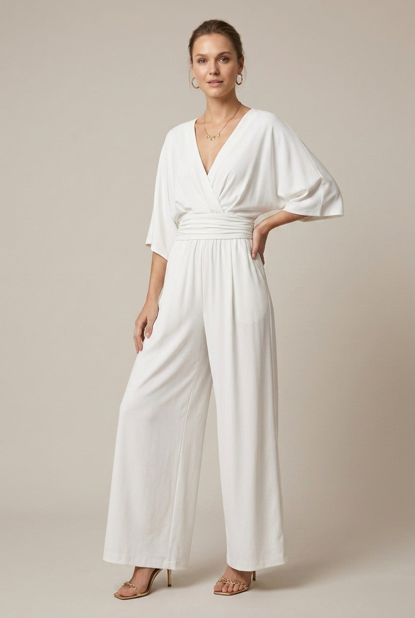 Women's Wrap V-Neck Wide-Leg Jumpsuit - photo 5