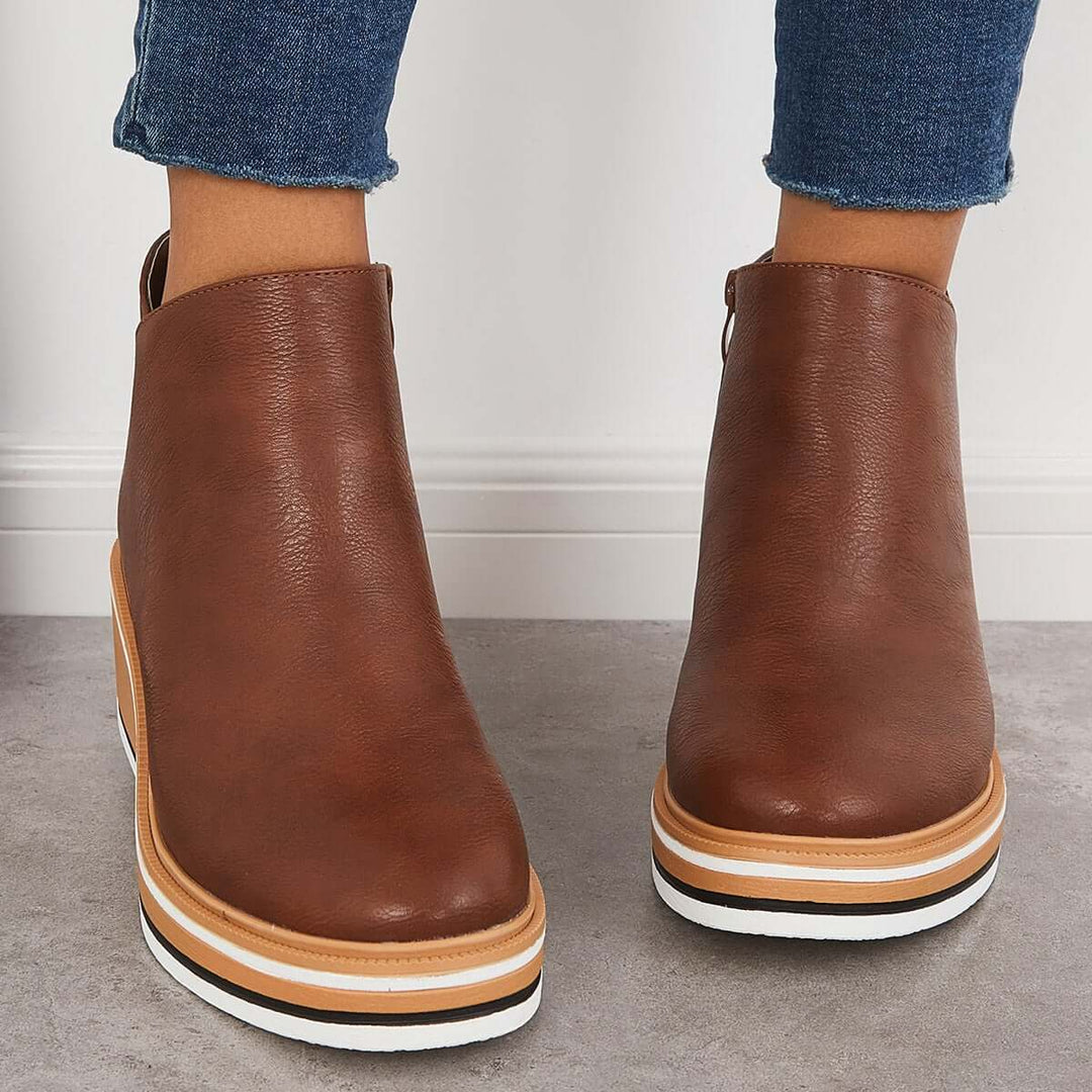 Women's Zip-Front Platform Ankle Boots - photo 11