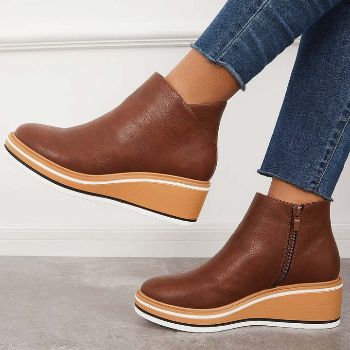 Women's Zip-Front Platform Ankle Boots - photo 12