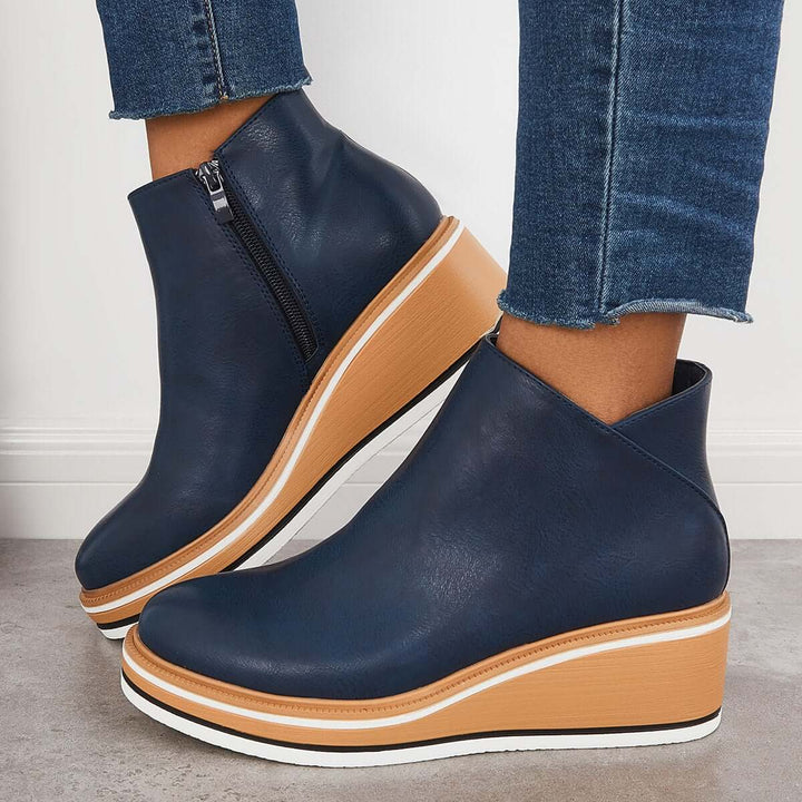 Women's Zip-Front Platform Ankle Boots - photo 2