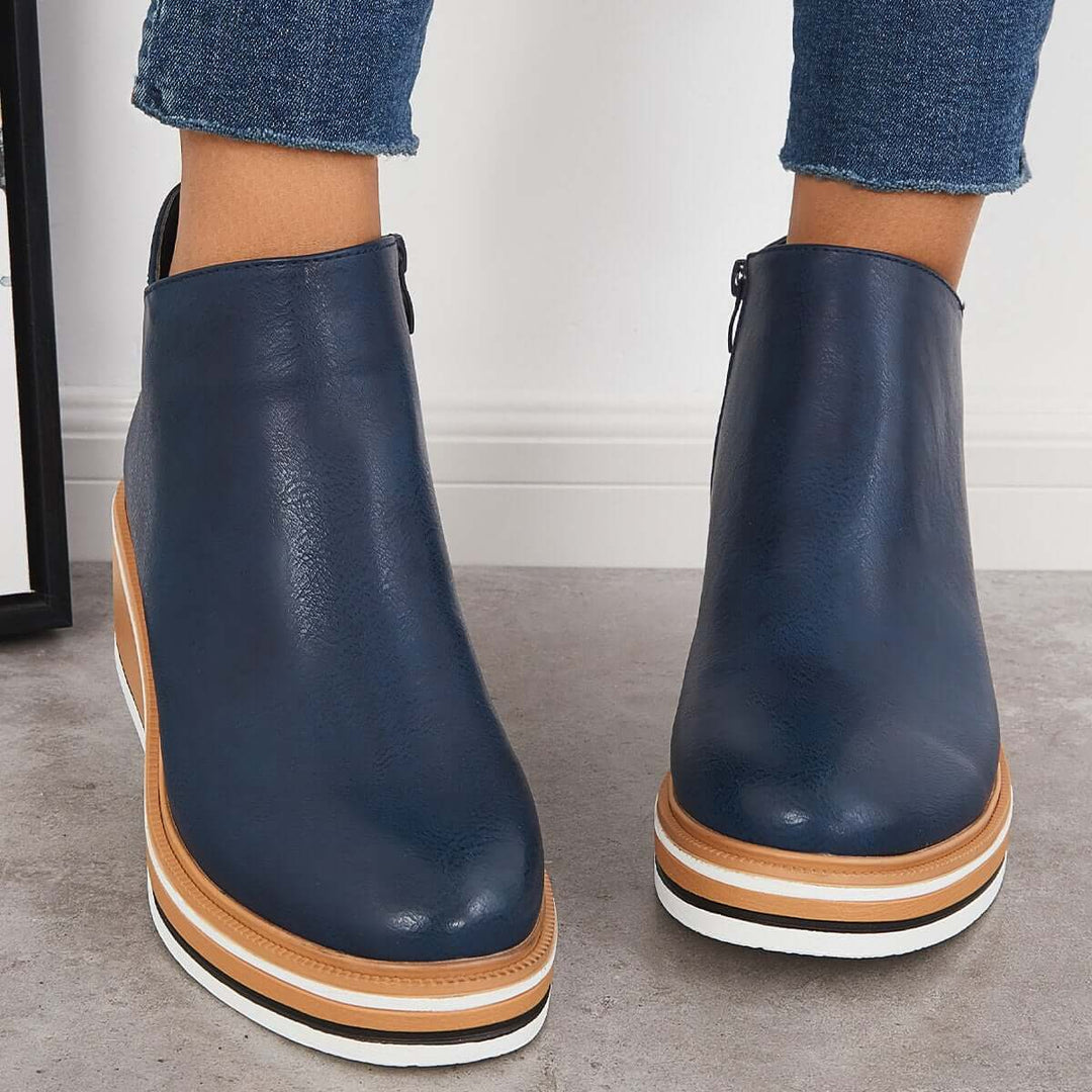 Women's Zip-Front Platform Ankle Boots - photo 6
