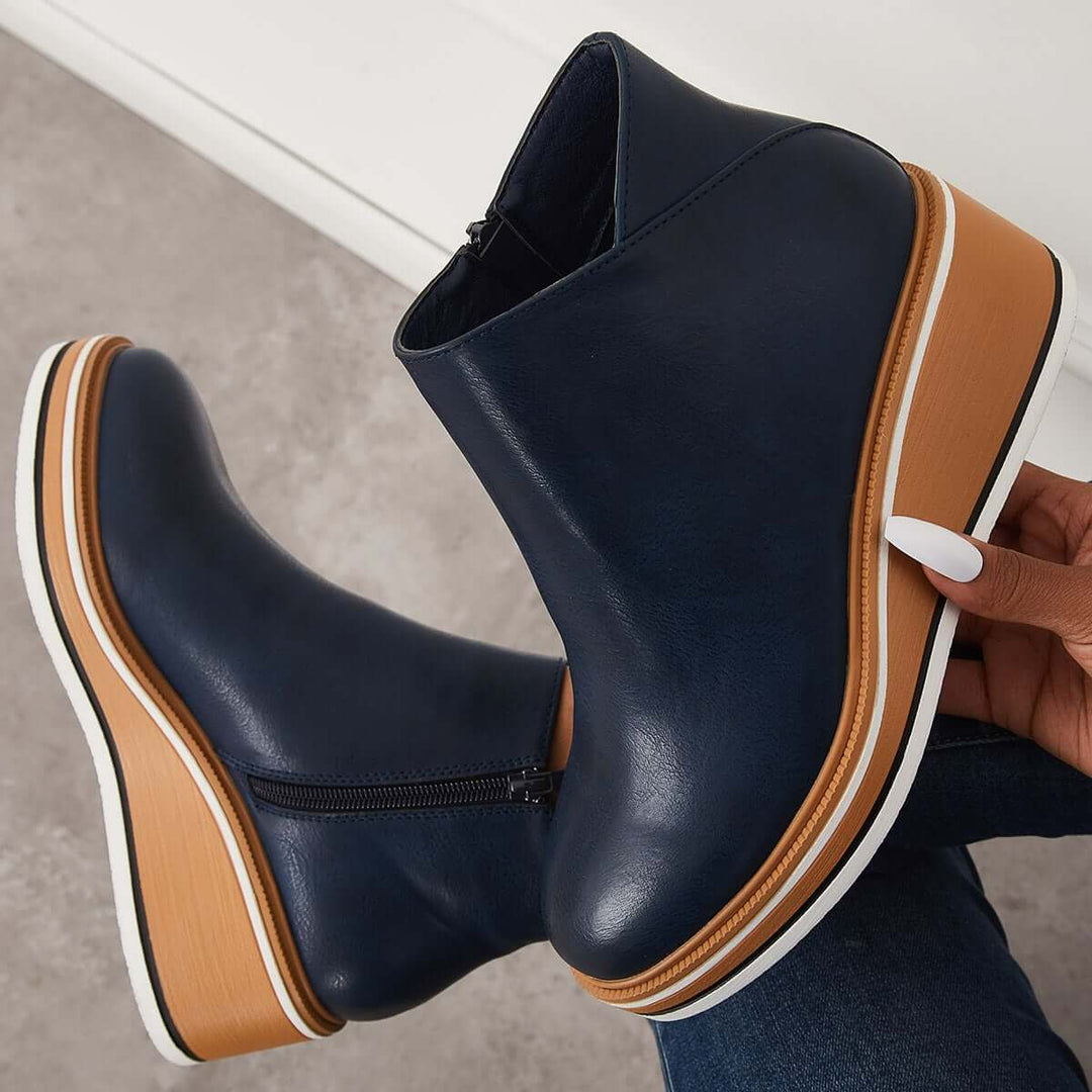 Women's Zip-Front Platform Ankle Boots - photo 7