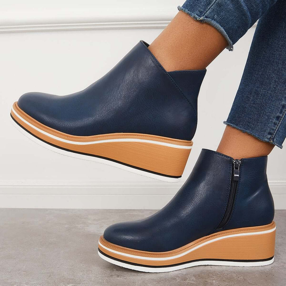 Women's Zip-Front Platform Ankle Boots - photo 8