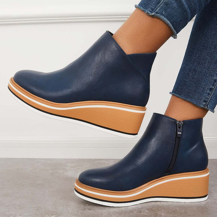 Women's Zip-Front Platform Ankle Boots - photo 8
