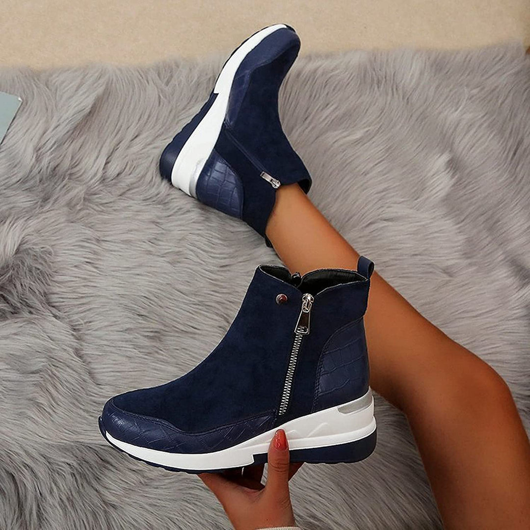 Women's Zip-Front Ankle Boots with Wedge Sole - photo 11