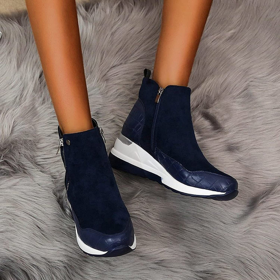 Women's Zip-Front Ankle Boots with Wedge Sole - photo 12