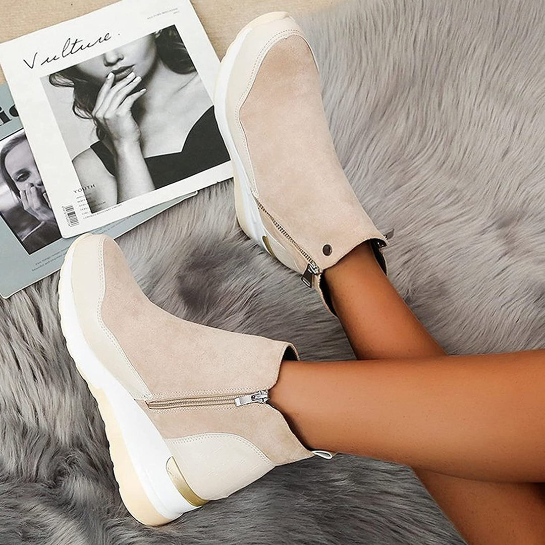 Women's Zip-Front Ankle Boots with Wedge Sole - photo 7