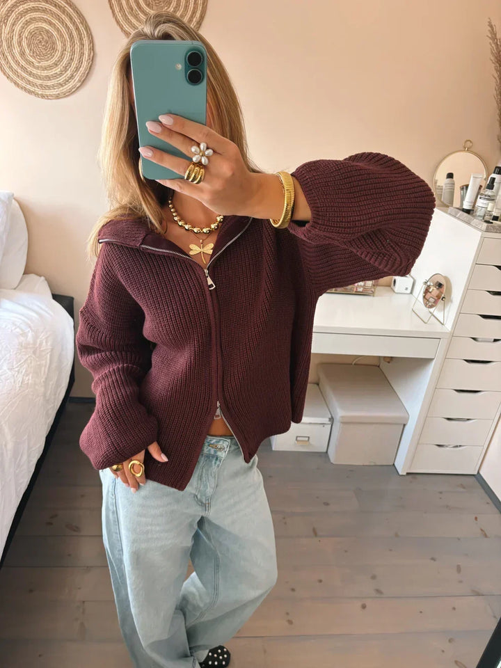 Women's Zip-Front Chunky-Sole Cardigan - photo 3