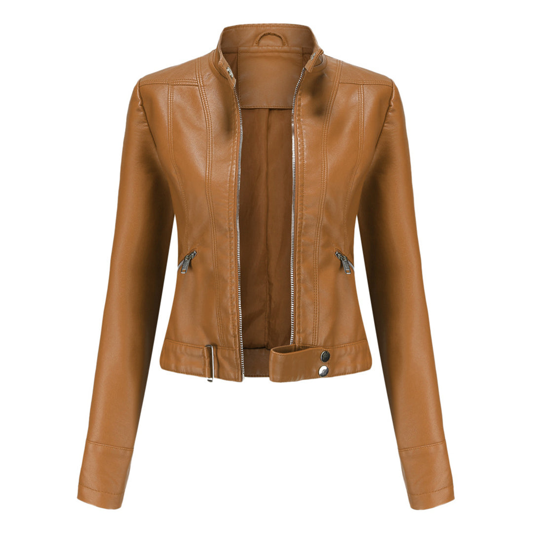 Women's Zip-Front Collared Bomber Jacket - photo 4