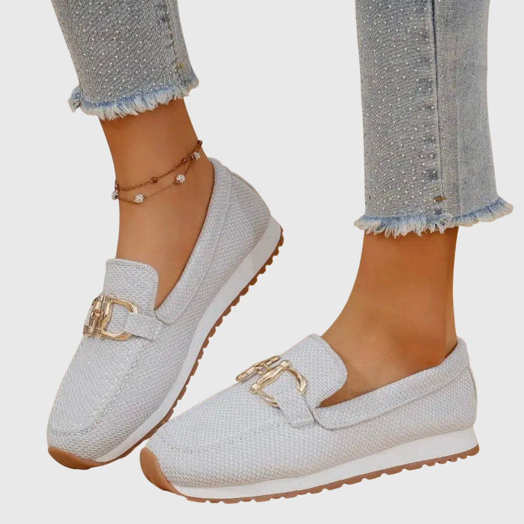 Women's Comfortable Loafers Lightweight Chain Detail