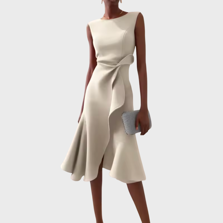 Elegant Women's Sleeveless Wrap Midi Dress