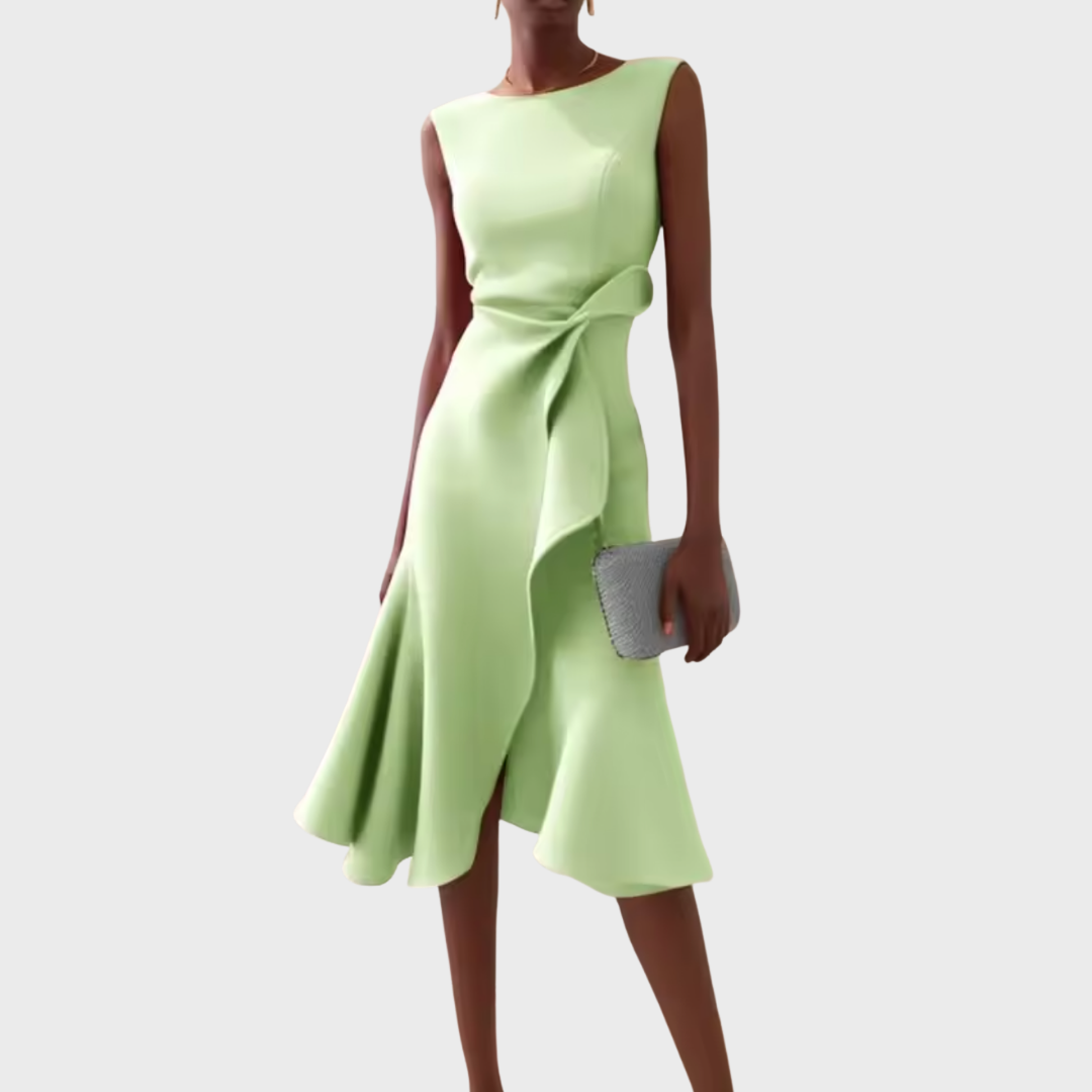 Elegant Women's Sleeveless Wrap Midi Dress