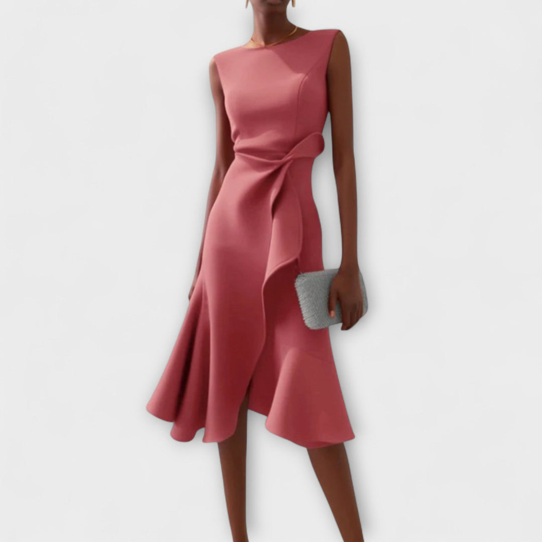 Elegant Women's Sleeveless Wrap Midi Dress