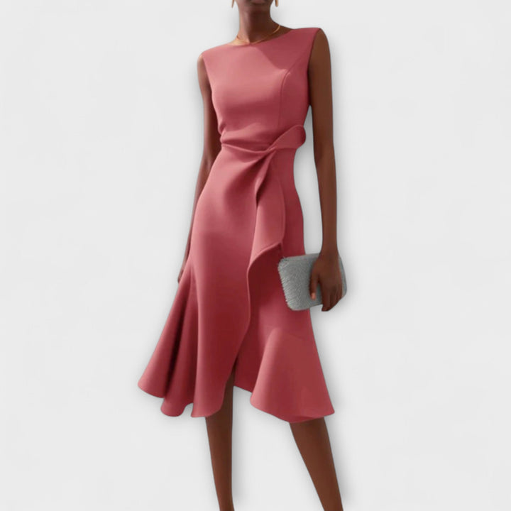 Elegant Women's Sleeveless Wrap Midi Dress