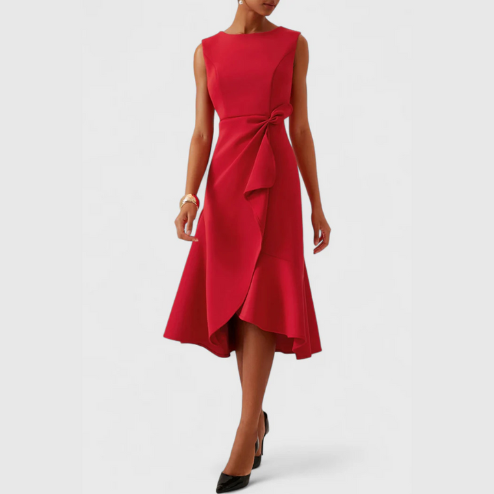 Elegant Women's Sleeveless Wrap Midi Dress