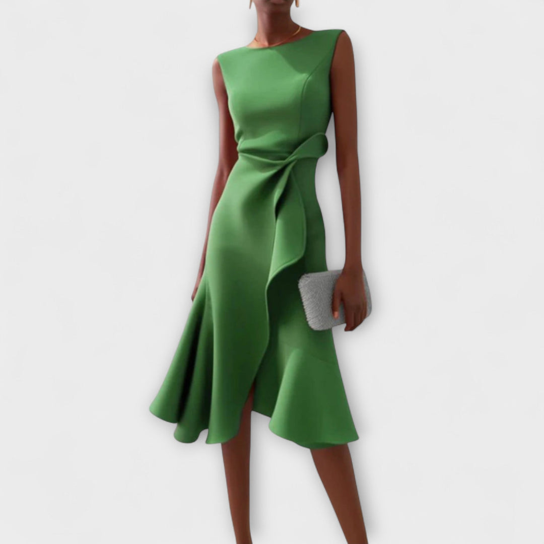 Elegant Women's Sleeveless Wrap Midi Dress