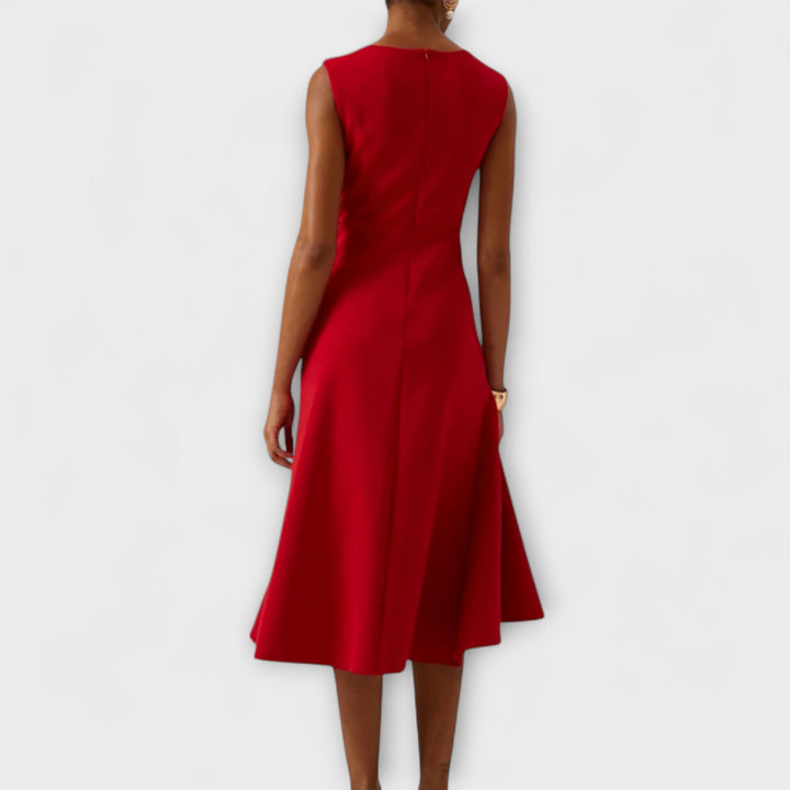 Elegant Women's Sleeveless Wrap Midi Dress