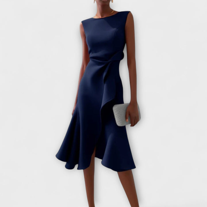 Elegant Women's Sleeveless Wrap Midi Dress