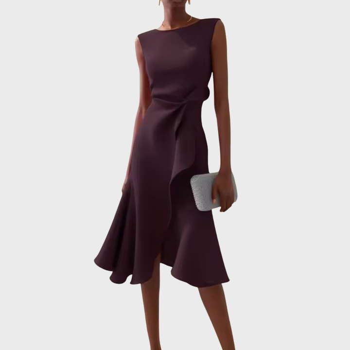 Elegant Women's Sleeveless Wrap Midi Dress
