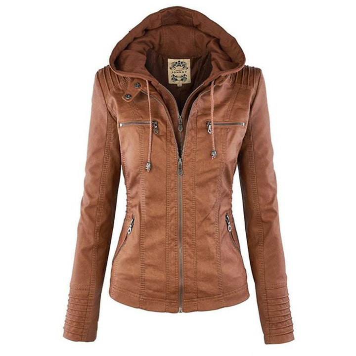 Women's Biker Jacket with Removable Hood - photo 1