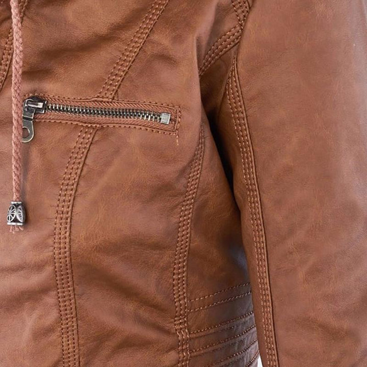 Women's Biker Jacket with Removable Hood - photo 12
