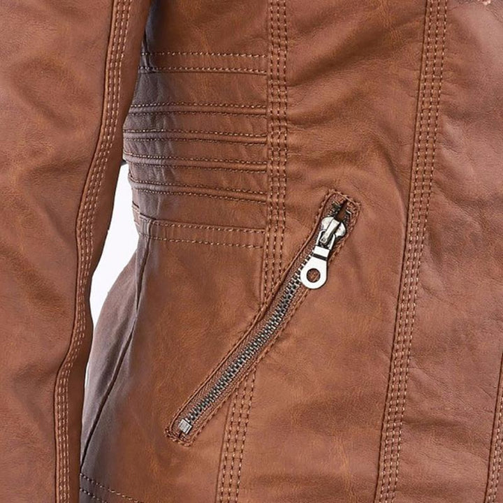 Women's Biker Jacket with Removable Hood - photo 13