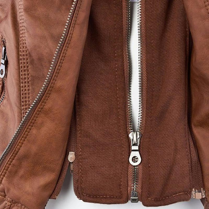 Women's Biker Jacket with Removable Hood - photo 14