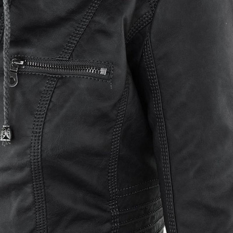 Women's Biker Jacket with Removable Hood - photo 16