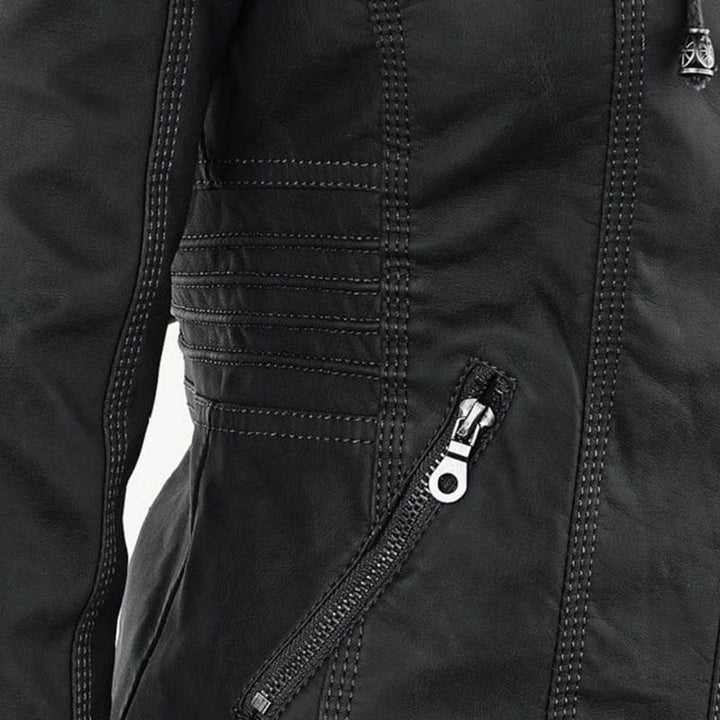Women's Biker Jacket with Removable Hood - photo 17