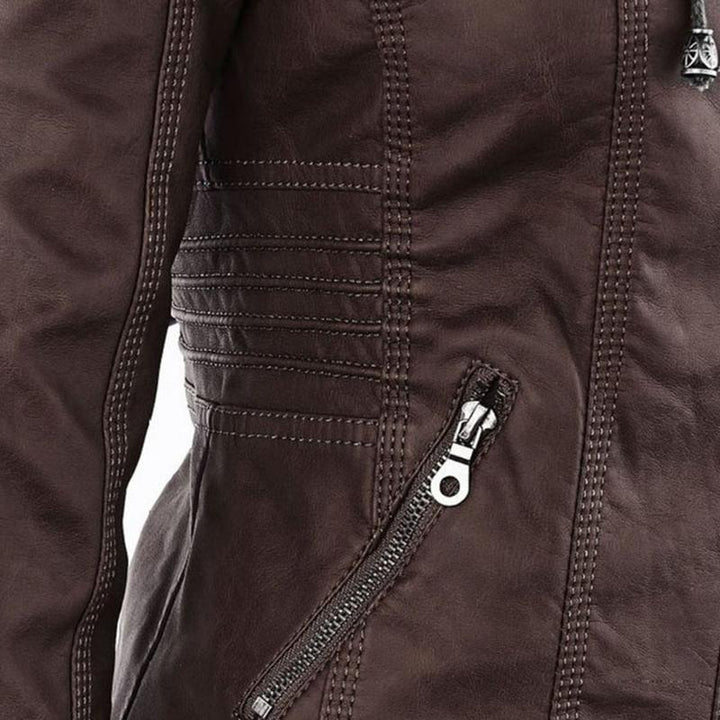 Women's Biker Jacket with Removable Hood - photo 18