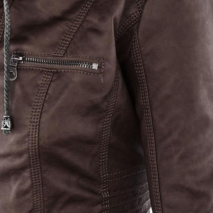 Women's Biker Jacket with Removable Hood - photo 19