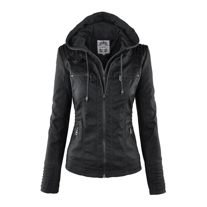 Women's Biker Jacket with Removable Hood - photo 2