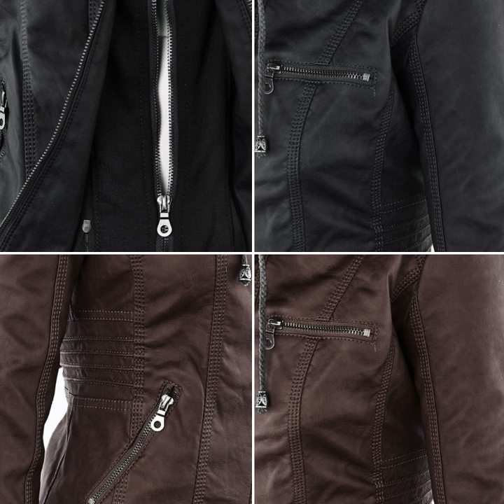 Women's Biker Jacket with Removable Hood - photo 20