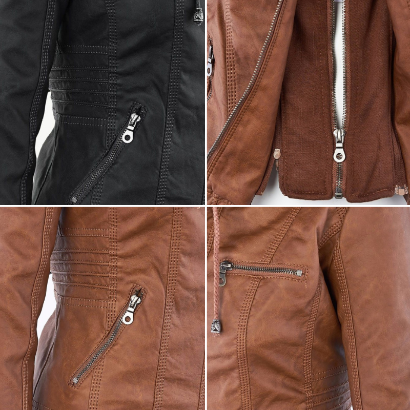 Women's Biker Jacket with Removable Hood - photo 21