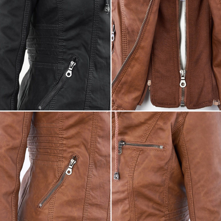 Women's Biker Jacket with Removable Hood - photo 21