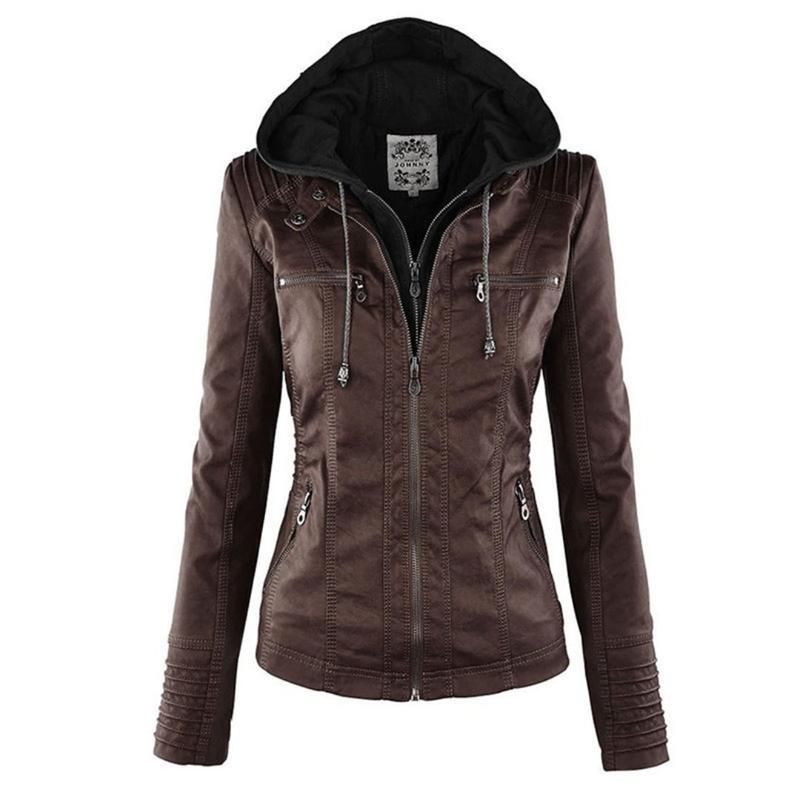 Women's Biker Jacket with Removable Hood - photo 3