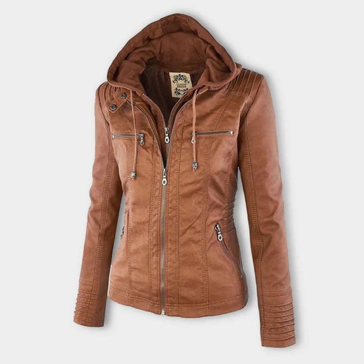 Women's Biker Jacket with Removable Hood - photo 4