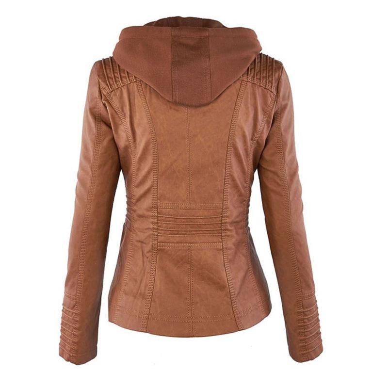 Women's Biker Jacket with Removable Hood - photo 6