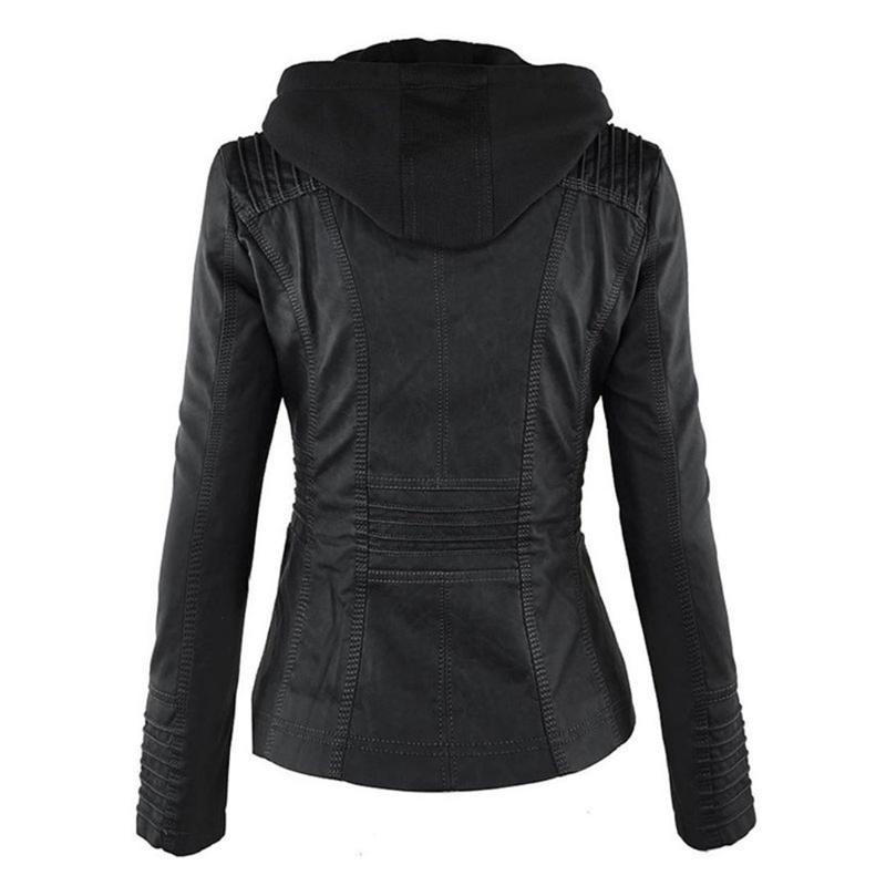 Women's Biker Jacket with Removable Hood - photo 9