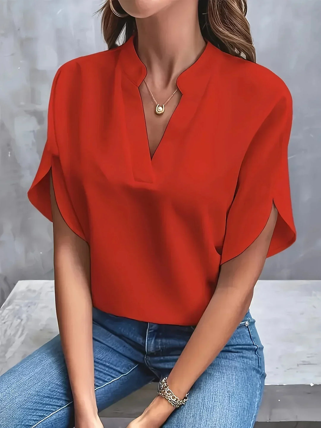 Women's Everyday Blouse with Short Sleeves