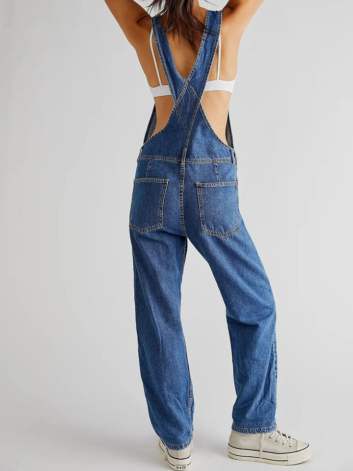 Women's Boyfriend Fit Denim Dungarees - photo 2