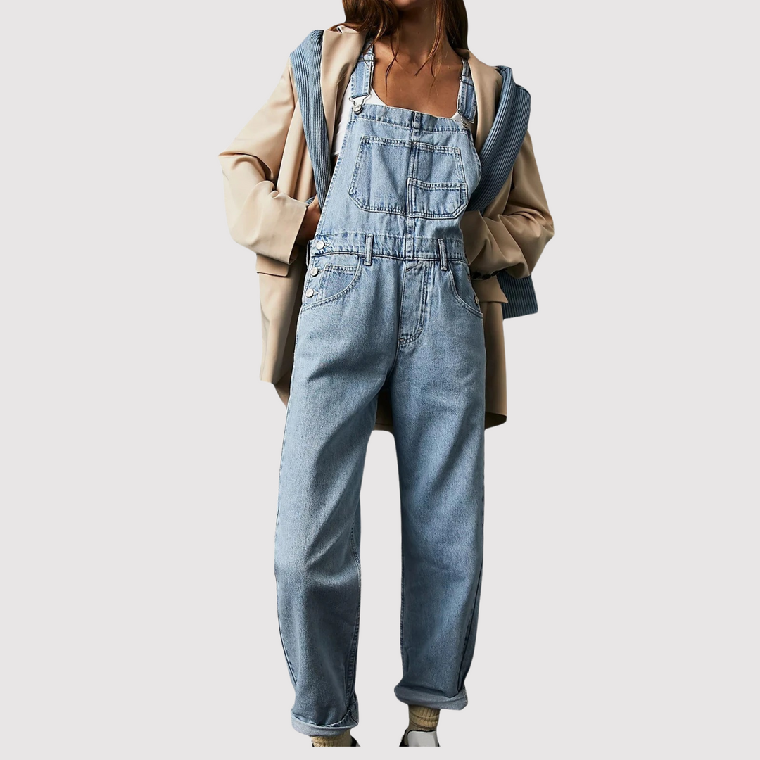 Women's Boyfriend Fit Denim Dungarees - photo 3