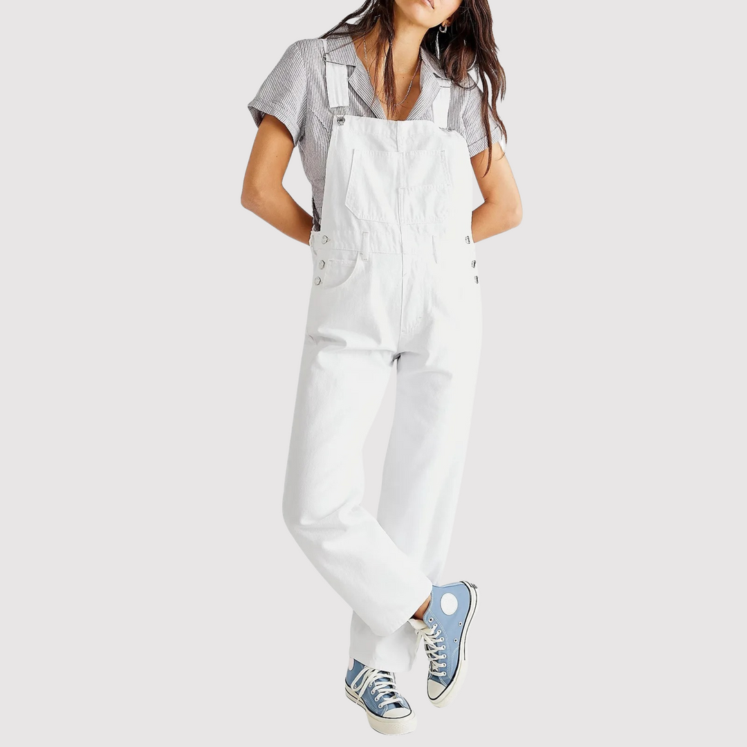 Women's Boyfriend Fit Denim Dungarees - photo 5