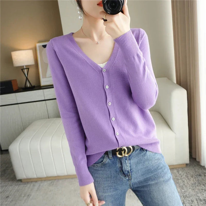 Women's Button Front Cardigan in Sixteen Colours - photo 17