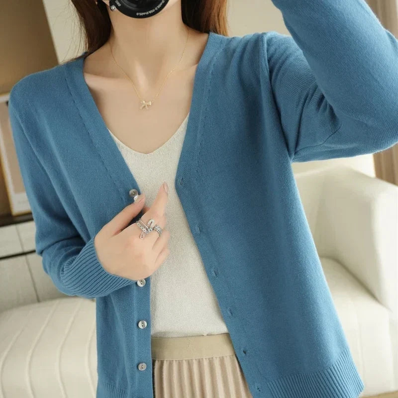 Women's Button Front Cardigan in Sixteen Colours - photo 18